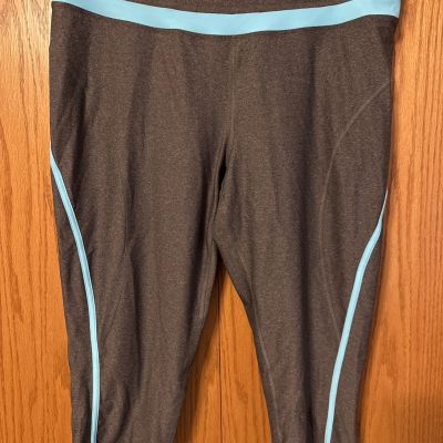 Xersion Womens Capris Gray Turquoise Size XL Exercise Yoga Fitted