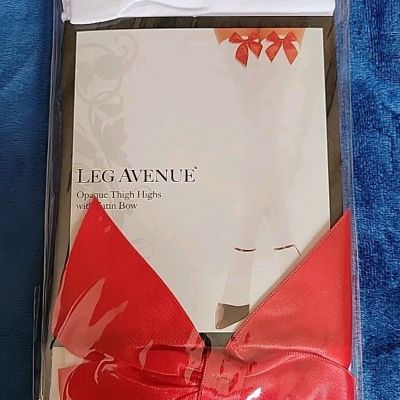 Thigh High Stockings Satin Bows Adult Womens Leg Avenue 6255