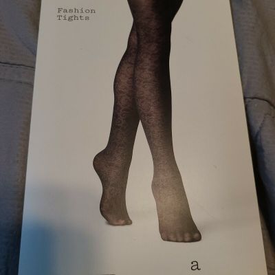 A New Day Black Floral Patterned Fashion Tights Women's Size L/XL - 1 Pair