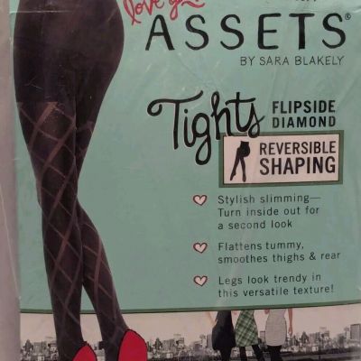 Spanx Love Your Assets Black Shaping Tights Women's Textured Diamond Size 4