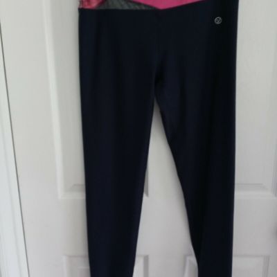 VOGO Athletica Leggings Pants Womens Med Black w Pink Yoga Workout