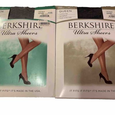 Berkshire Ultra Sheers Control Top Pantyhose Off Black Q Queen Petite 4418 4411