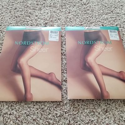 Nordstrom Control Top Pantyhose Size C Light Beige Denier Leg Sheer Toe 2 pairs