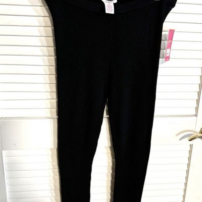 Candies Stretch Leggings Black XL Vertical Knit NWT Women’s Zip Ankle