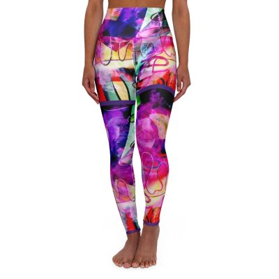 High Waisted Yoga Leggings, Fashion, Wearable Art