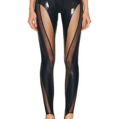 Mugler Illusion Leggings Black & Black Mesh Sexy 40 NWOT $850