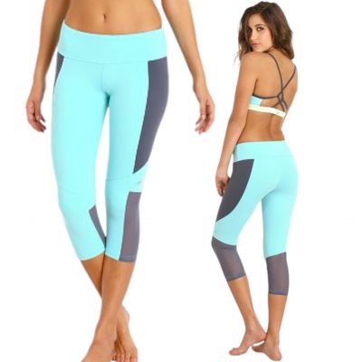 ALO YOGA StretchFlex Illusion Capri  Leggings Green Anti Bacterial Active Small