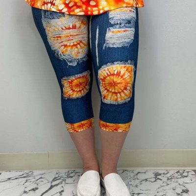 Plus Size Tangerine Capri w/ Butt Pockets Black TC