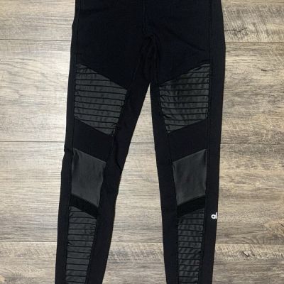 Alo Yoga Legging Black Moto Athleisure Workout Gym Training Women’s Size XS