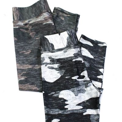 Terez Womens Camouflage Printed Leggings Pants Gray Size M Lot 2