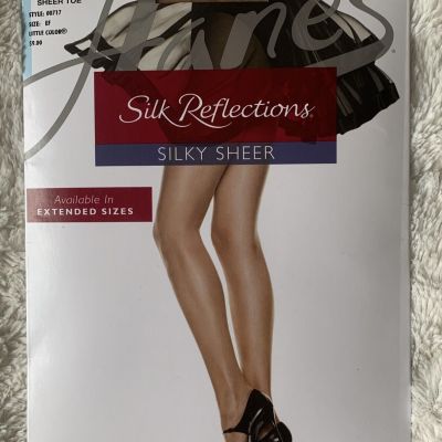 Hanes Silk Reflections SZ EF Silky Sheer Little color Control Top Pantyhose Nip