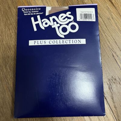 Hanes Too Plus Collection Control Top Sandalfoot Pantyhose 3Q Little Color NIP