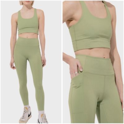 Girlfriend Collective Pocket Leggings in Green Size Small