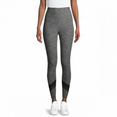 No Boundaries Sueded Mesh Ankle  Leggings Gray Juniors Plus  Size  XXL (19)