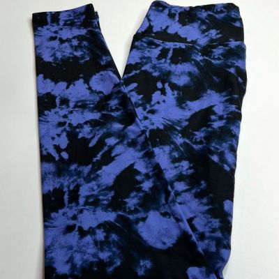 NEW LuLaRoe OS Leggings BLACK INDIGO BLUE Romantic STORM TIE DYE Cloud Mystic