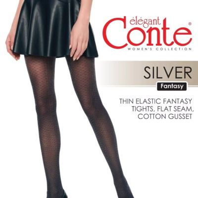 Conte SILVER women's tights with a Shining Openwork Honeycomb pattern size S