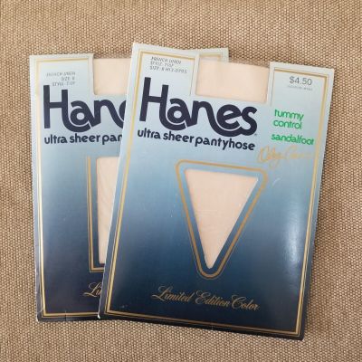 Vintage Hanes Oleg Cassini Ultra Sheer Pantyhose B French Linen Tummy Control