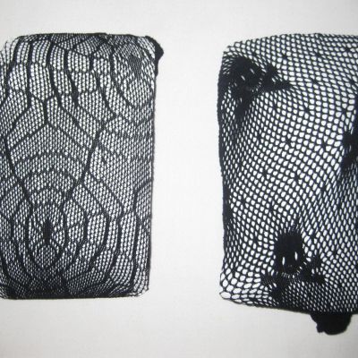 Romwe 2 pairs fishnet tights skull & spider web black nip goth punk metal