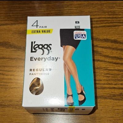 4 Pr L'eggs B Nude Everyday Regular Pantyhose In Nude BNIB