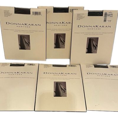 6 Vintage Donna Karan Hosiery Pantyhose Opaque Satin Small/Petite Dark Shades