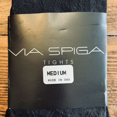 NWT VIA SPIGA Medium BLACK Tights - Discontinued Style