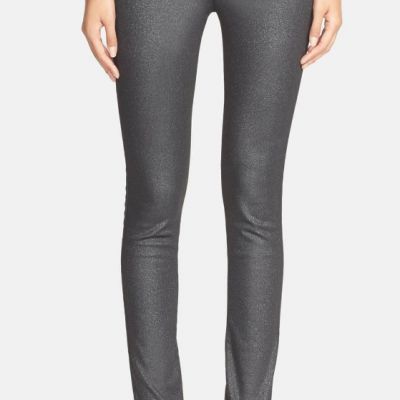 Zadig & Voltaire Womens Black Silver Pharly Shiny Leggings Sz 34 L103328