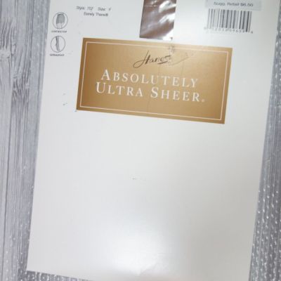 Vtg. Hanes Absolutely Sheer Pantyhose Barely There Size F