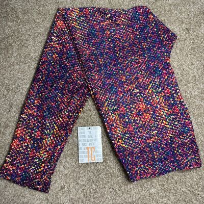 Lularoe LEGGINGS Blue Speckled Print Tall & Curvy TC