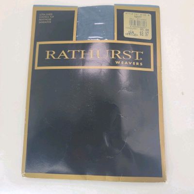 Rathurst Weavers Ultra Sheer Control Top Pantyhose Navy Size B Vintage