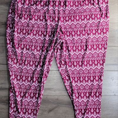 Muk Luks Women's Leggings Size: 4X Color: Magenta