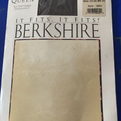 Vintage Berkshire It Fits Ultra Sheer Queen Hosiery Nu Grey  1X - 2X NIP