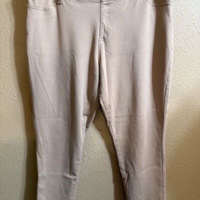 FADED GLORY CAPRI LEGGINGS SZ XXL (20) BEIGE STRETCH PULL ON