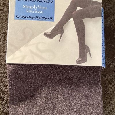 New Simply Vera Wang Fashion Opaque Control Top Tights Size 1 Heather Grey