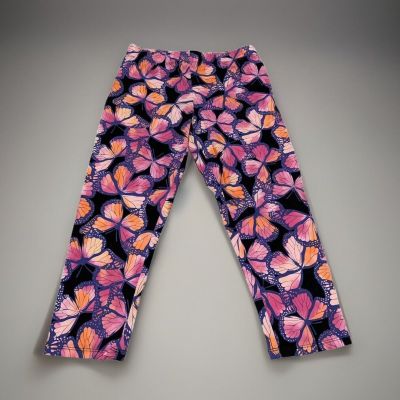 NEW No Boundaries Multicolor Neon Butterflies Capri Leggings Jr Women's SM 3-5