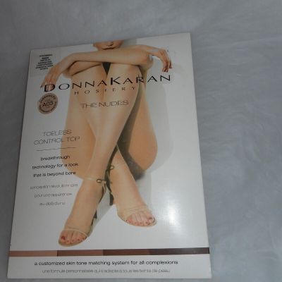 Donna Karan The Nudes Toeless Control Top Hosiery Pantyhose K0A069, AO3 Medium