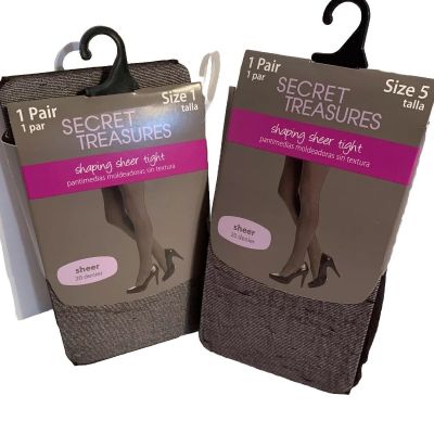 Secret Treasures Size 1, 5 Black Shaping Sheer 20 Denier Smooth Seam Tights NWT