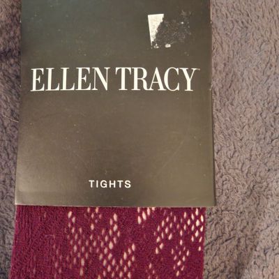 Ellen Tracy Tights in Burgandy size S/M new in original package. Fishnet style.