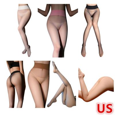 US Womens Sheer Open Crotch Pantyhose Thigh High Stockings Stretchy Tights Pants