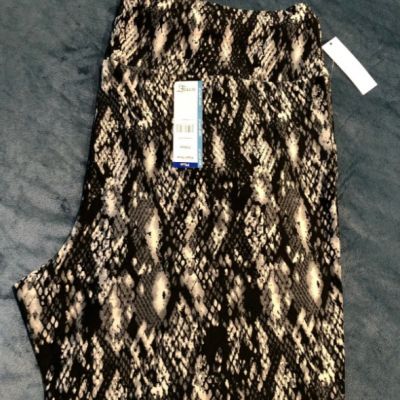 Plus Size Black Snake Print Super Soft Leggings 3XL