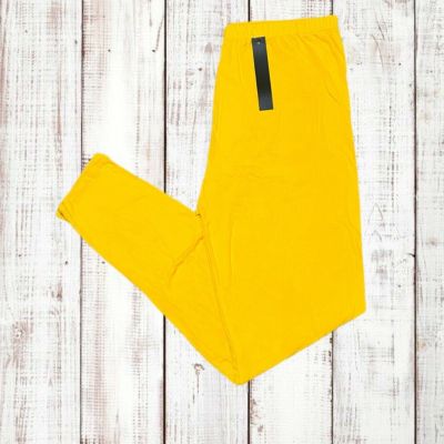 Women’s Leggings Depot Plus Size 3X-4X Yellow NWT Extra Stretchy Buttery Soft