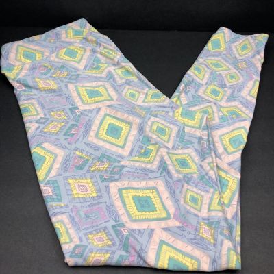 Lularoe  Leggings All Over Print Pastel Geometric Tall And Curvy Size