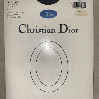 Christian Dior Sz 1 Control Top Tights Panty Hose Graphite Gray/Black Luxury