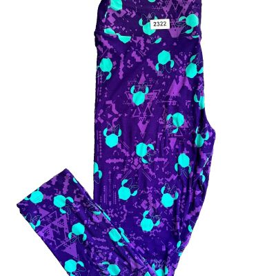 NWOT Lularoe Disney Minnie Mouse Leggings Blue Purple Size TC