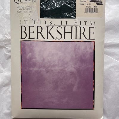 Berkshire 4808 Queen Lycra Opaque Microfiber Control Top Tights Forest 1x-2x