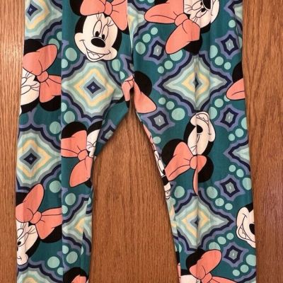 Disney Minnie Mouse LuLaRoe Leggings Size: Tall & Curvy Blue Teal Dots SO SOFT!