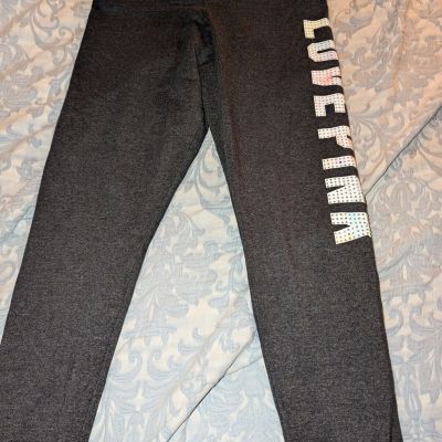 Victoria Secret Pink Yoga Leggings Lge W/Ombre Bling Nwor