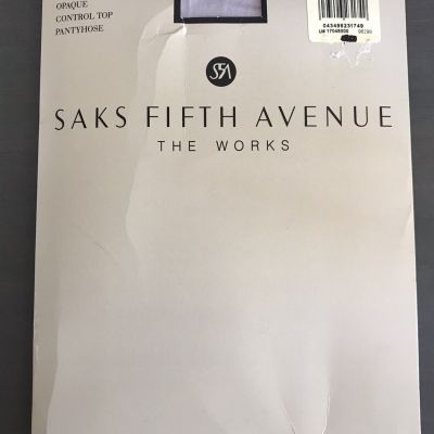 Saks Fifth Avenue The Works Opaque Control Top Hyacinth Pantyhose Size B