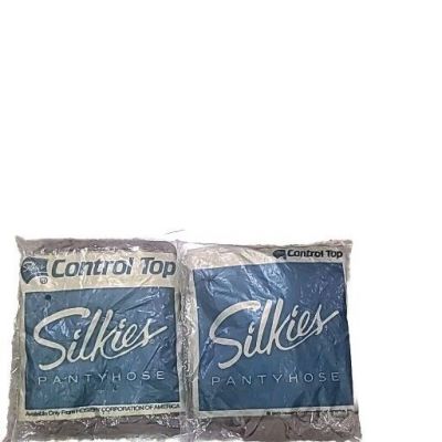 Lot Of 2 Size Medium Mocha Silkies Control Top Pantyhose