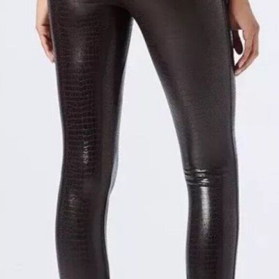 NWT SPANX Faux Leather Croc Leggings Size Medium Animal Skin, Shaping