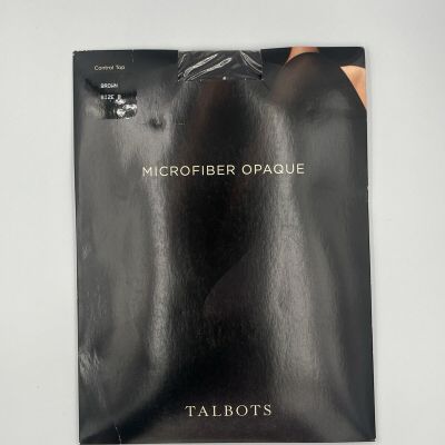 Talbots Microfiber Opaque Control Top Pantyhose Nylons Brown Size B